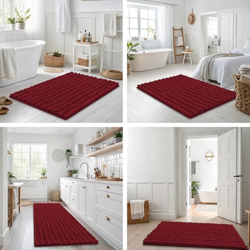 Smiry Bathroom Rugs 47X24, Extra Soft Rubber Backing Chenille Bath Mats - Image 7