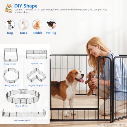Dog Playpen Outdoor, 24 Inch Height 8 Panels Foldable Dog Pens Outside - Image 4