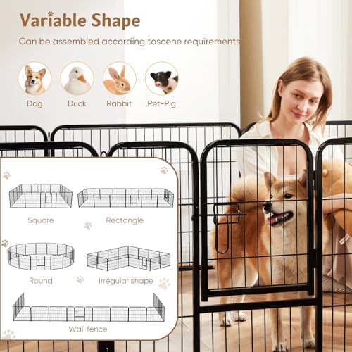 DUMOS Dog Playpen 24 Inch 16 Panels Indoor Outdoor Metal Pet Fence - Image 3