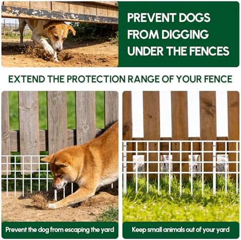 17ft x 13in Garden Fence Animal Barrier, 12 Panels No Dig Fence Panels - Image 3