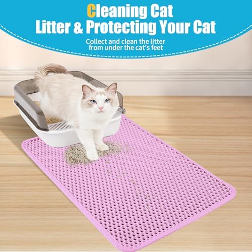 Cat Litter Mat 30"x24", Double Layer Waterproof Litterbox Mat - Image 3