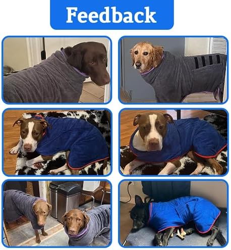 Dog Bathrobe Towel Dog Drying Coat Microfiber Absorbent Fast Drying Robes - Image 3