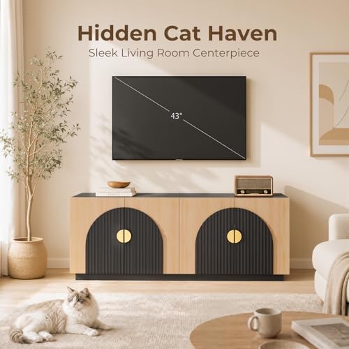 Amunrbrek Double Cat Litter Box Enclosure Furniture - Image 5