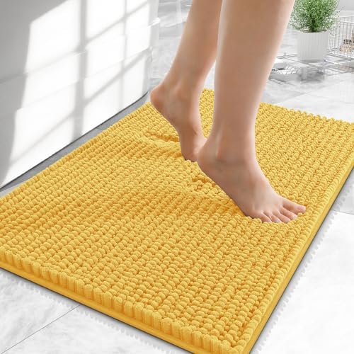 OLANLY Thick Chenille Small Bathroom Rugs 24x16, Absorbent Bath Mat by OLANLY