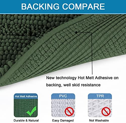 H.VERSAILTEX Bath Rugs for Bathroom Non Slip Bath Mats Extra Thick Chenille - Image 4
