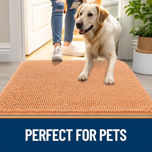 OLANLY Dog Door Mat for Muddy Paws 32x20, Super Absorbent Chenille Mud Mat - Image 6