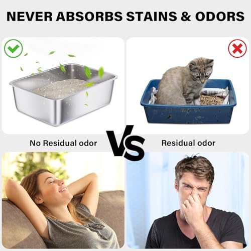Small Stainless Steel Litter Box, Metal Litter Box - Image 4
