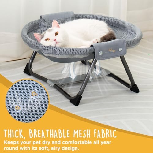 KITTY KINGDOM No-Assembly Folding Cat Hammock, Portable Elevated Cat Bed - Image 3