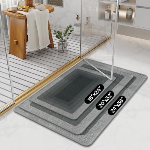 Bath Mat Non Slip, Quick Dry Bathroom Rug Under Door - Image 2