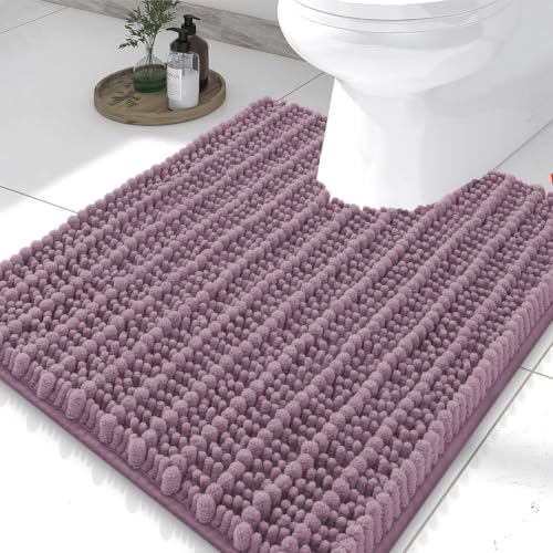 Smiry Bathroom Toilet Rugs U Shaped 24X20, Chenille Bath mats by Smiry