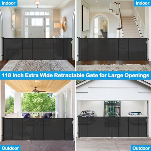 Reinforced 42" Tall X 120" Extra Wide Retractable Baby Gate Extra Long Baby - Image 5