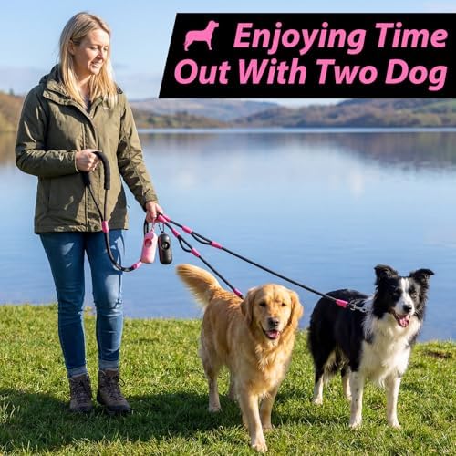 Thinkday Double Dog Leash for 2 Dogs, 5.9 ft No Tangle Dual Dog Leash - Image 4