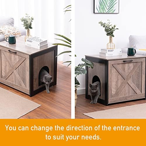 DWANTON Cat Litter Box Enclosure, Hidden Litter Box Furniture, 23.6 Inches - Image 3