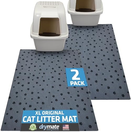 Drymate Cat Litter Box Mat Litter Trapping Mat Dark Grey, 28x36 XL by Drymate
