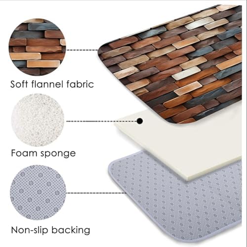 Memory Foam Bath Mat Flannel Absorbing Water Floor Rug 29x17in - Image 2