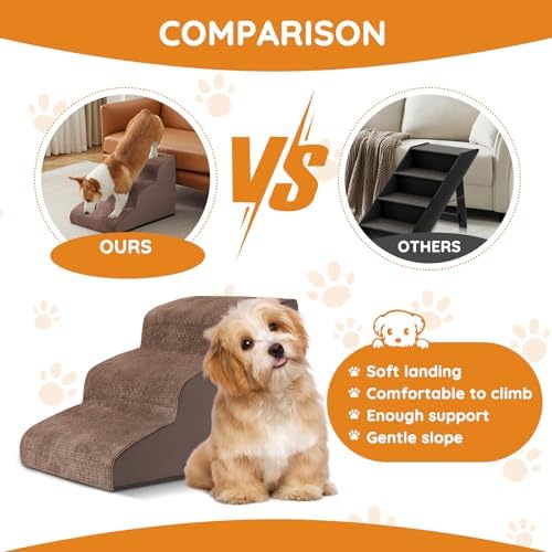 Ahpmeoa Dog Stairs for Small Dogs 22.6" H, Dog Ramp for Bed - Image 4