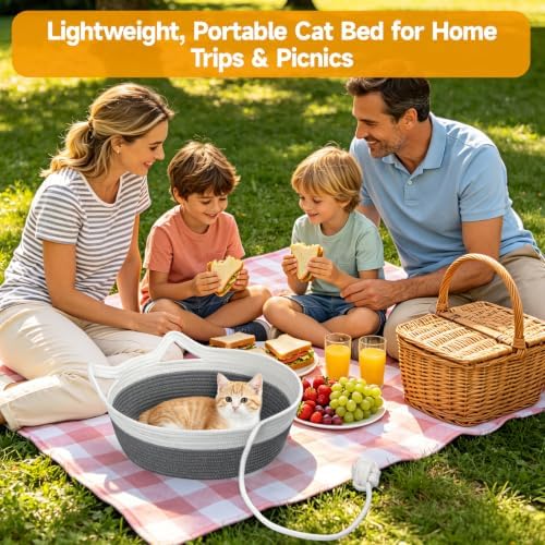 Cotton Rope Woven Cat Bed Basket, Cat Beds - Image 5