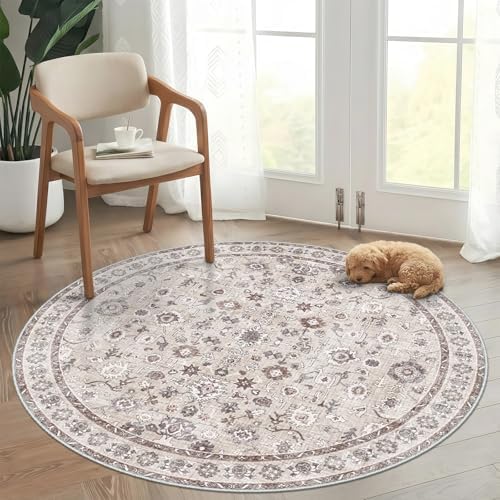 Round Area Rugs Washable Small Round Rug 3ft Circle Entryway Rugs Door Mat - Image 2