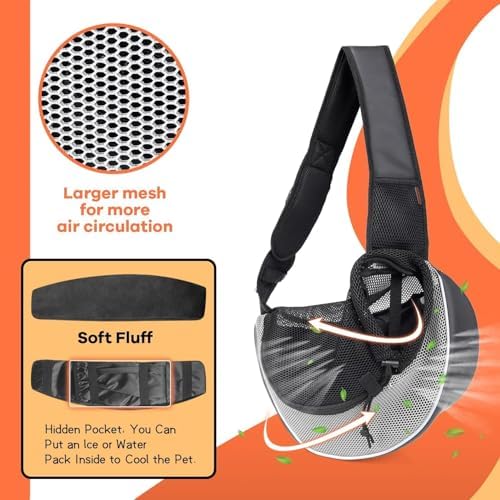 YUDODO Pet Sling Carrier for 5-9 lbs Small Dogs Cat Puppy Crossbody Carrier - Image 5