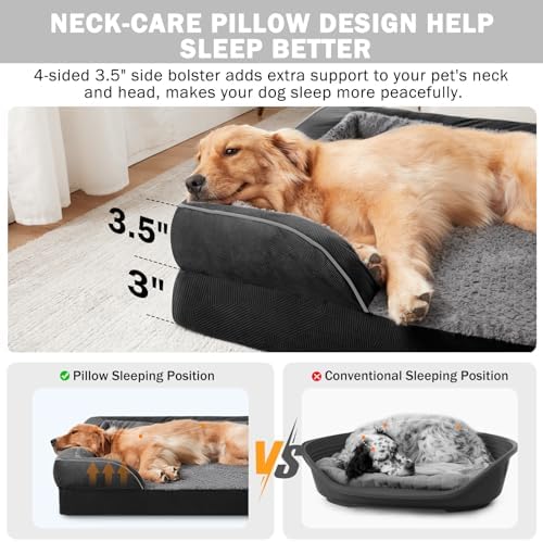 INVENHO Orthopedic Dog Beds Large Sized, XL Egg-Crate Foam Dog Couch - Image 5