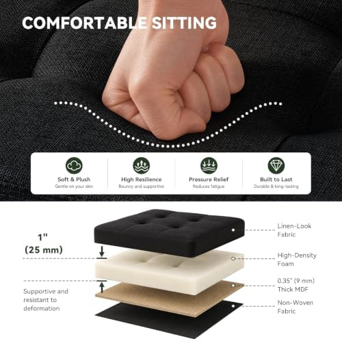 3-in-1 Cat Litter Box Enclosure Furniture, Cat Ottoman Bench - Image 4