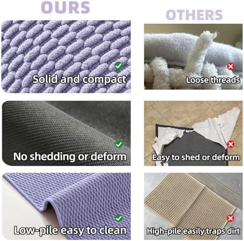 TYUU Bathroom Rugs Non Slip Washable, Super Absorbent Thin Bath Mat Quick Dry - Image 5