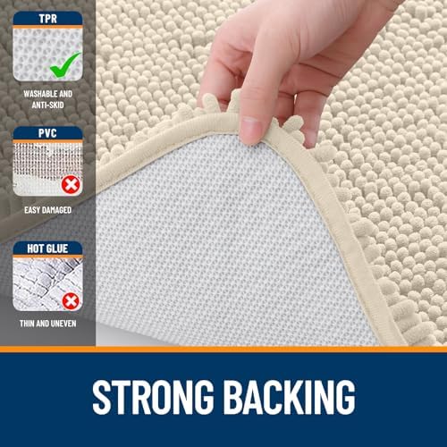 OLANLY Large Bathroom Rugs 40x32, Extra Soft Absorbent Chenille Bath Rugs - Image 6