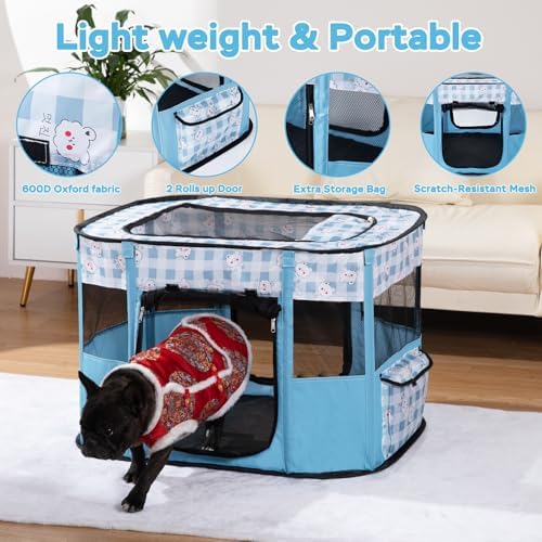 XRG Foldable Pet Playpen, Indoor Cat cage Puppy Crates L - Image 6