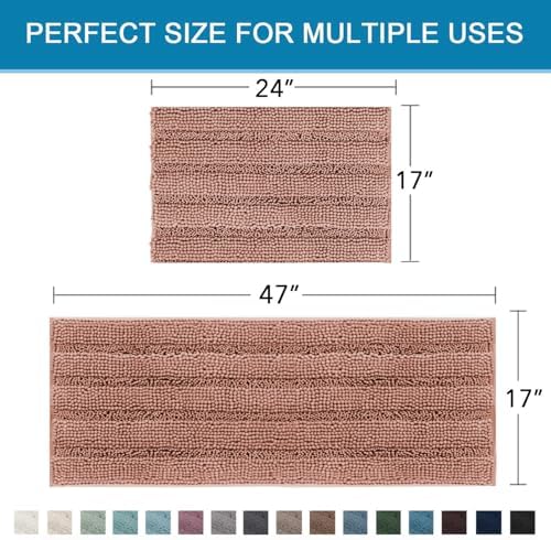 H.VERSAILTEX 2 Piece Set Bathroom Rugs Bath Mats Sets Super Absorbent Chenille - Image 2