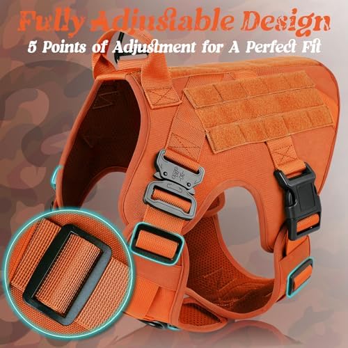 rabbitgoo Tactical Dog Harness for Large, Heavy Duty Military No Pull Vest - Image 6