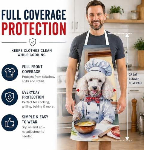 Caroline's Treasures White Poodle The Chef Apron Cooking Kitchen Server Baking - Image 3