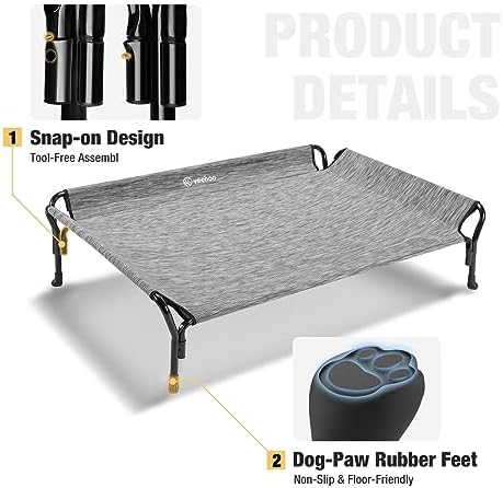 Veehoo Cooling Elevated Dog Bed, Raised Dog Cot - Image 4
