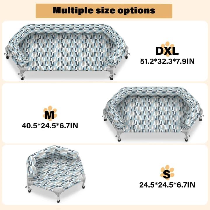 Elevated Dog Bed with Bolster, Raised Cooling Orthopedic Dogs Cot X-Large - Image 6