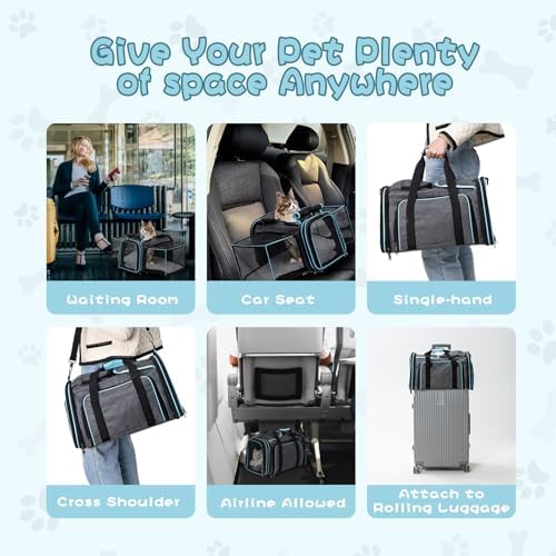 Pesen Expandable Dog and Cat Carrier, Airline Approved, Soft-Sided - Image 5