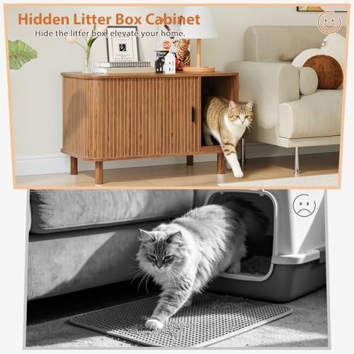 34.3" Cat Litter Box Enclosure Furniture - Image 4
