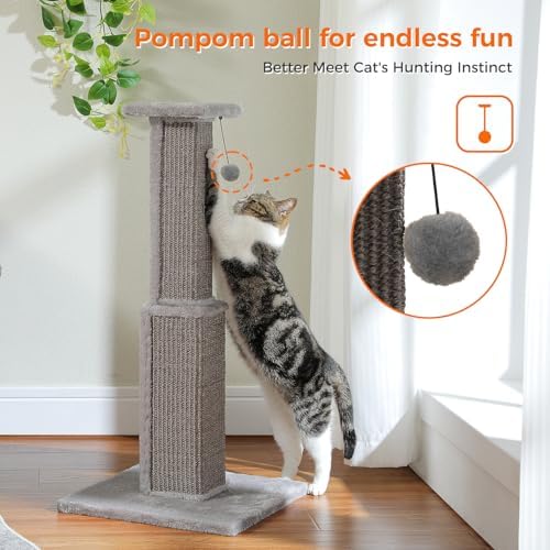 PAWZ Road Cat Scratching Post 32” Tall Square Cat Scratcher - Image 5