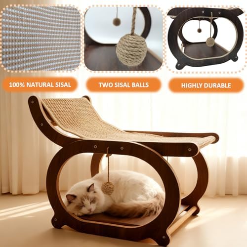Sisal Cat Scratcher Chair, Elevated Cat Lounge Beds - Image 5