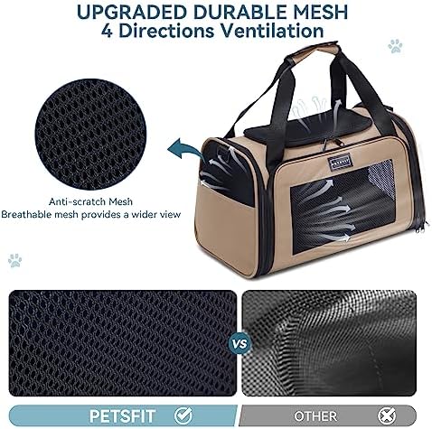 PETSFIT PET Carrier for Cat, Small Dogs, Dog Carrier Airline Approved, TSA - Image 3