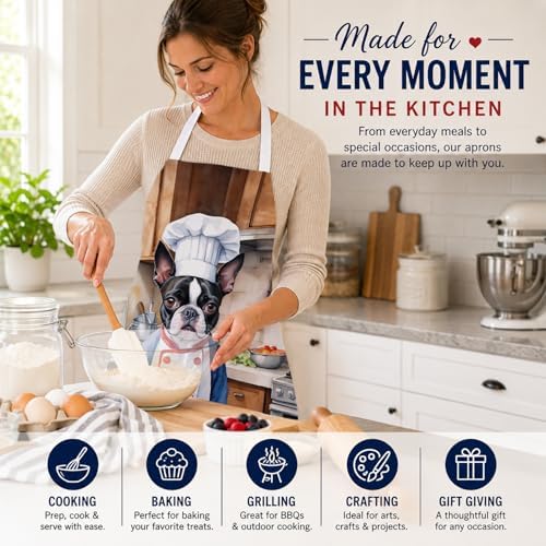 Caroline's Treasures Boston Terrier The Chef Apron Cooking Kitchen Server - Image 6