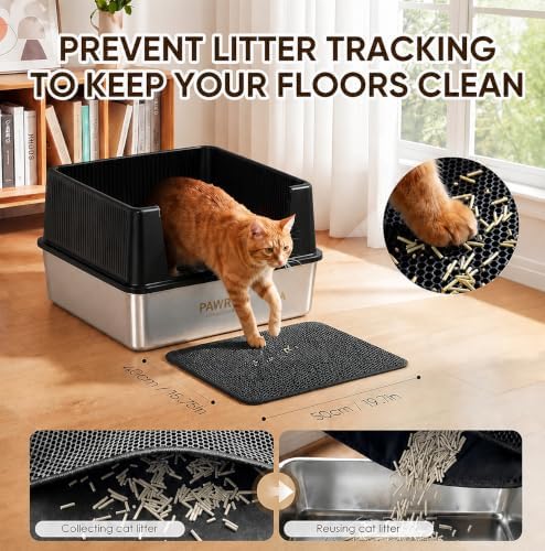 304 Stainless Steel Litter Box, XL Open Top - Image 5