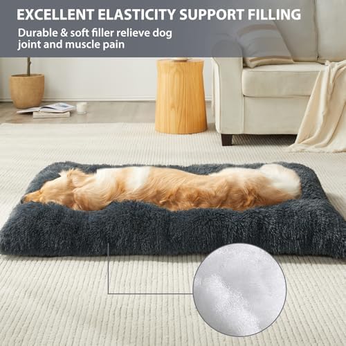 BFPETHOME Dog Beds for Large Dogs, Plush Dog Crate Bed Fluffy Cozy Kennel Pad - Image 3
