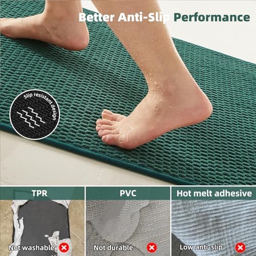 TYUU Bathroom Runner Rugs, Long Bath Mat Runner Washable Thin Quick Dry Low - Image 5