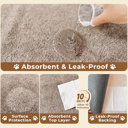 Large Dog Playpen Mat, 32 in x 50 in Dog Crate Mat Brown - Image 4