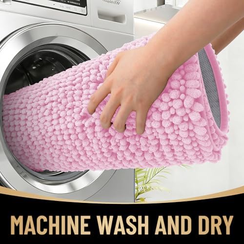 OLANLY Thick Chenille Small Bathroom Rugs 24x16, Absorbent Bath Mat - Image 4