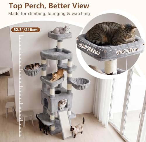Heybly Cat Tree, 82.7″ Extra Tall Cat Tower - Image 2