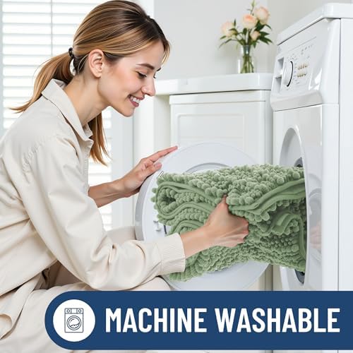 Smiry Bathroom Rugs 47X17, Extra Soft Rubber Backing Chenille Bath Mats - Image 6