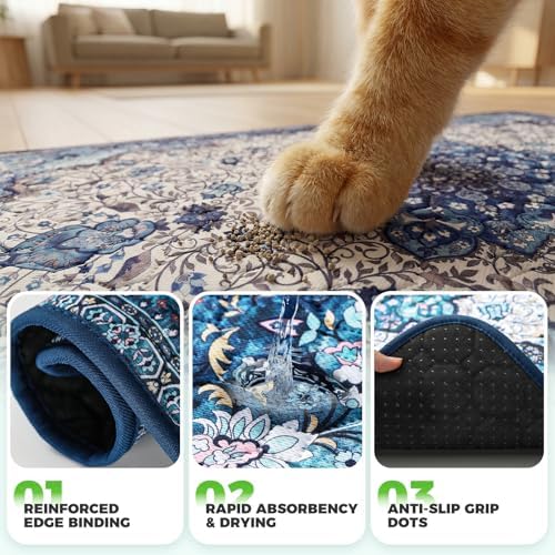 Hompet Cat Litter Mat 2 Pack, 24.8x54 Large Machine Washable Trapping Mats - Image 5