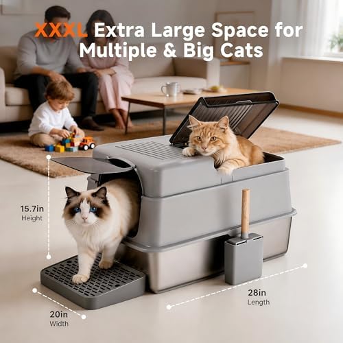 KalraMay Extra Large XXXL Stainless Steel Litter Box - Image 2