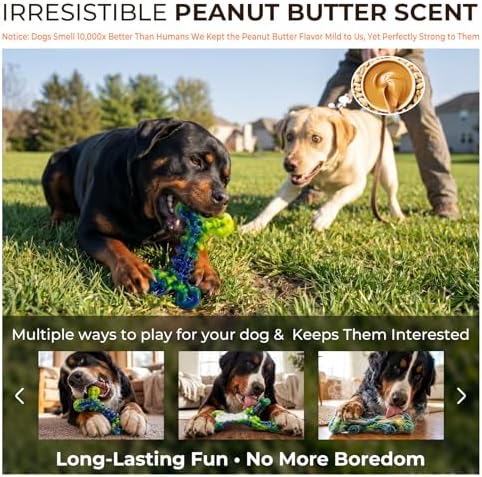 Kseroo Dog Chew Toys, Peanut Butter, Medium & Large Dogs - Image 3