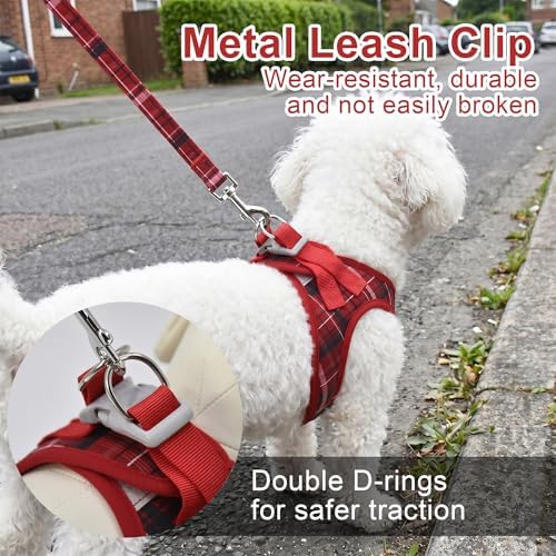AIITLE Step in Dog Harness and Leash Set Plaid Adjustable - Image 2